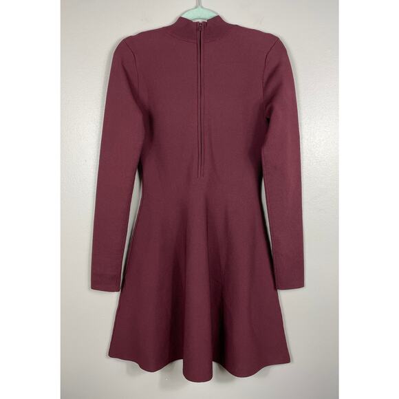 Babaton Sculpt Knit Ambient Dress Rich Maroon Medium Holiday Party Classic NWT - Picture 11 of 15